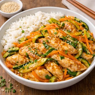 Wok poulet légumes