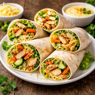 Wrap poulet crudités